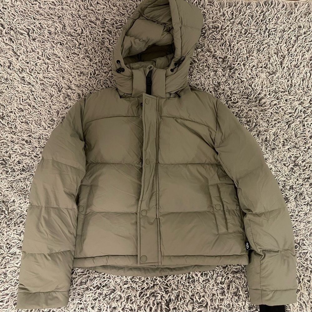 Green Aritzia SuperPuff Coat